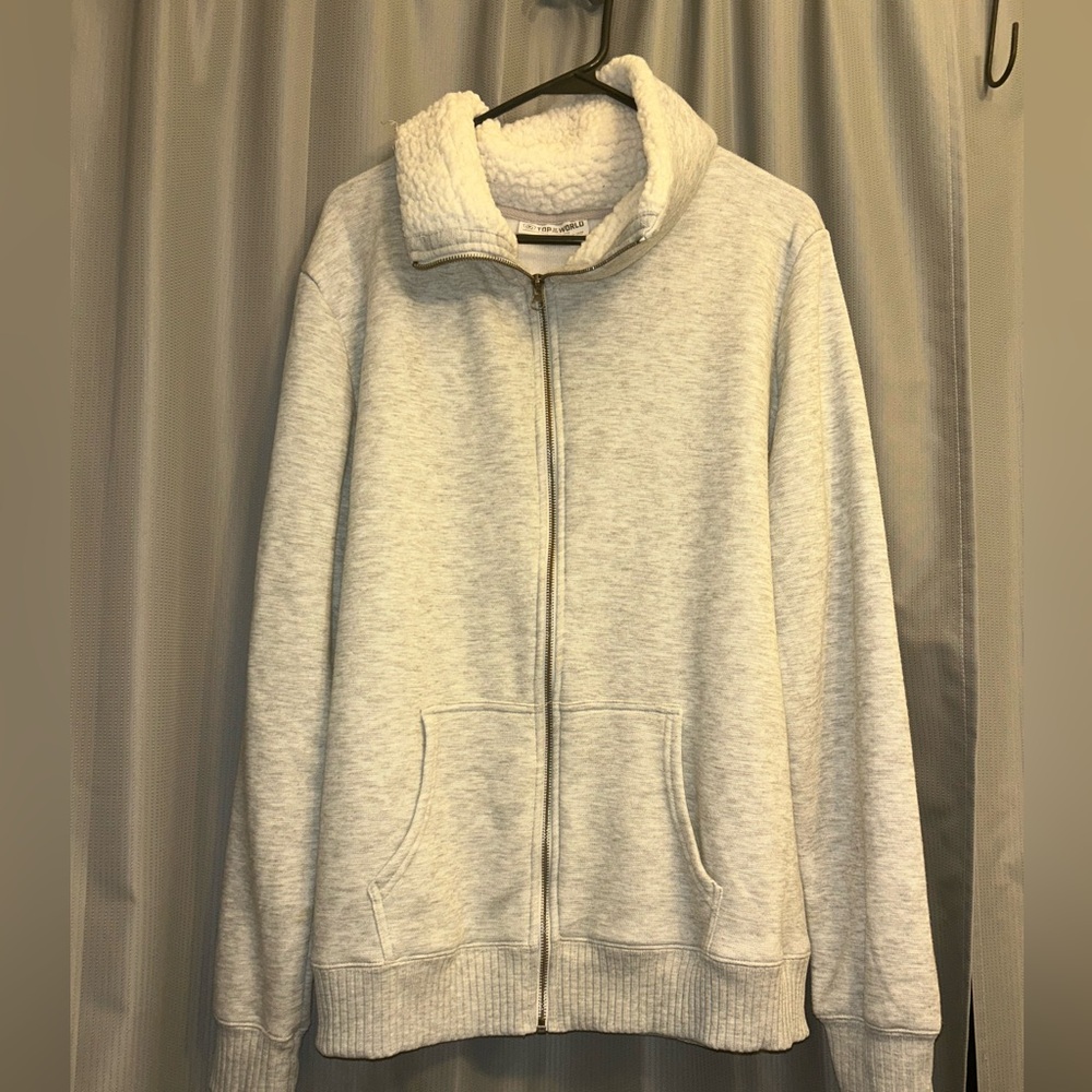 50%offw❤️ TOP OF THE WORLD Cozy Sherpa collar Fluffy Soft  full zip EUC